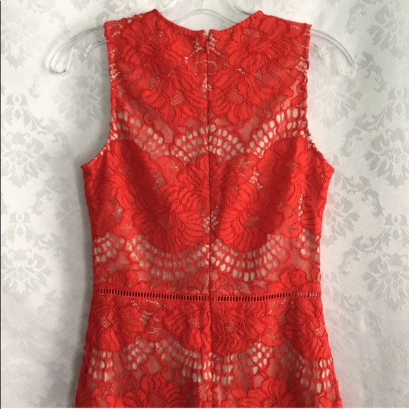 NWT H&M Red Lace Cut Out Sleeveless Short Dress - Picture 8 of 8
